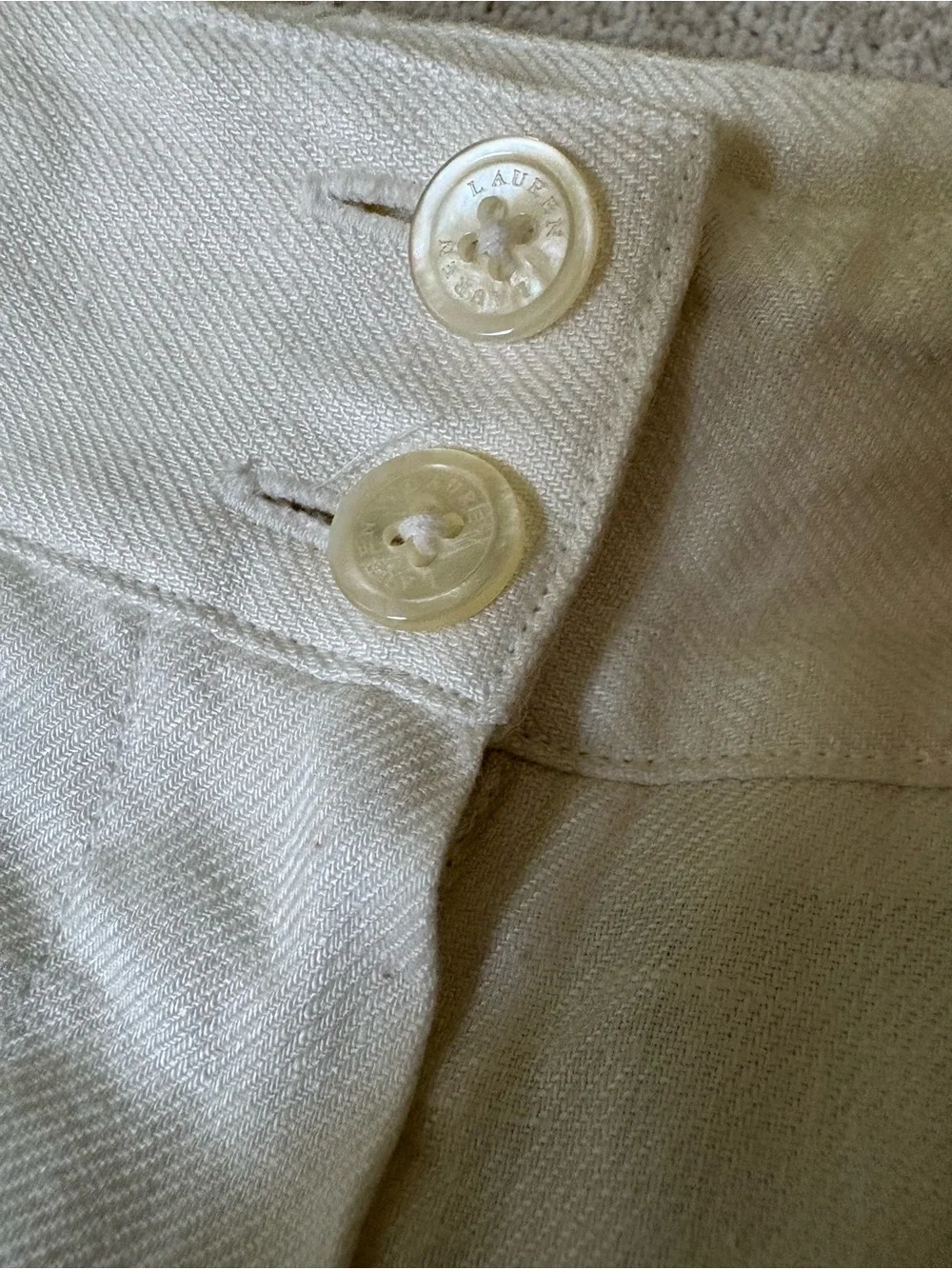 Lauren Ralph Lauren White Linen Trousers